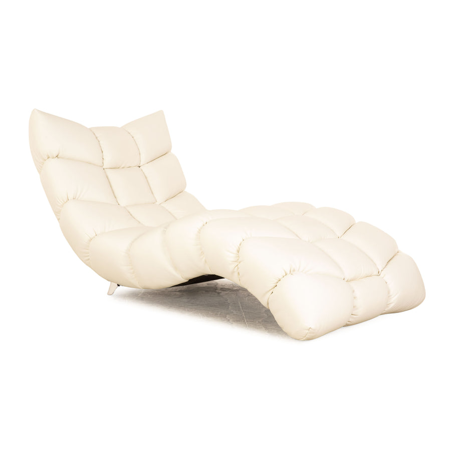 Bretz Cloud 7 Leather Lounger Cream White