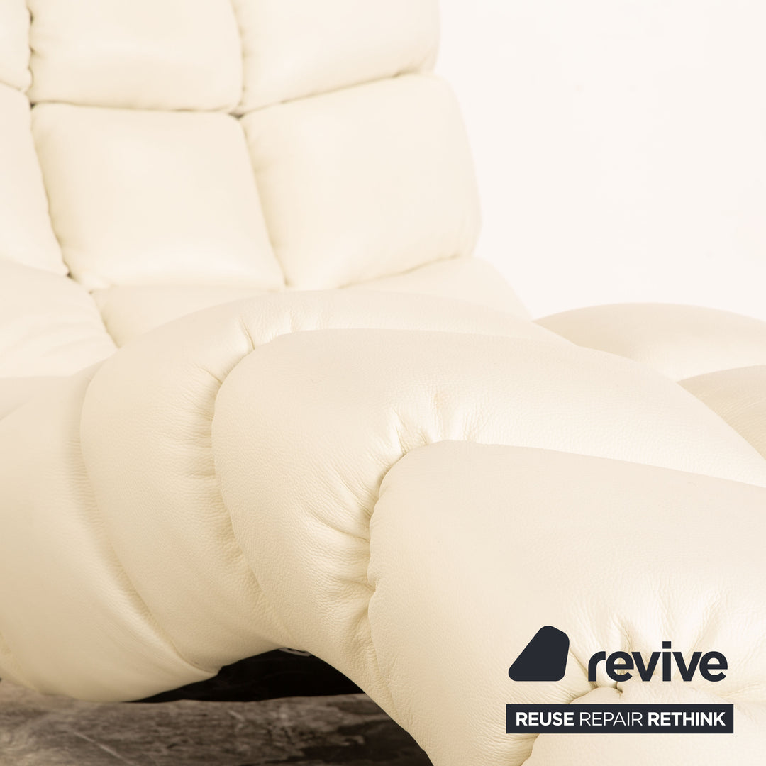 Bretz Cloud 7 Chaise Longue en Cuir Blanc Crème