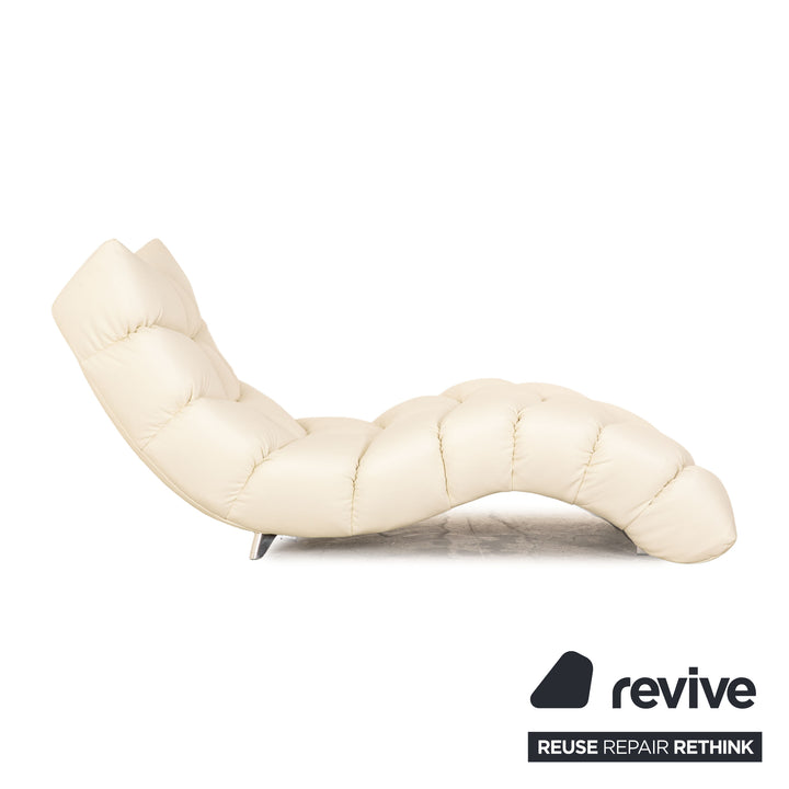 Bretz Cloud 7 Leather Lounger Cream White