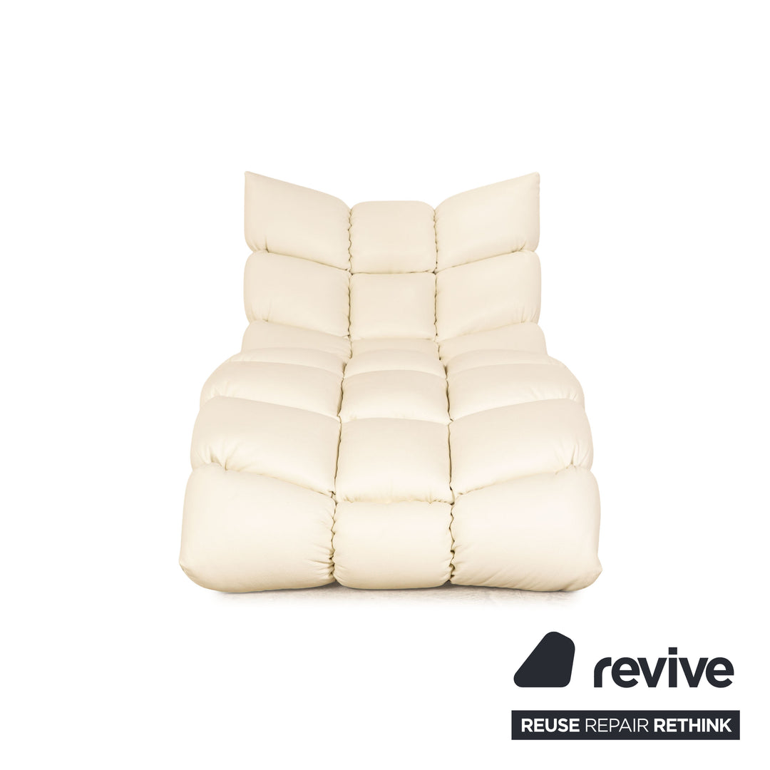 Bretz Cloud 7 Chaise Longue en Cuir Blanc Crème