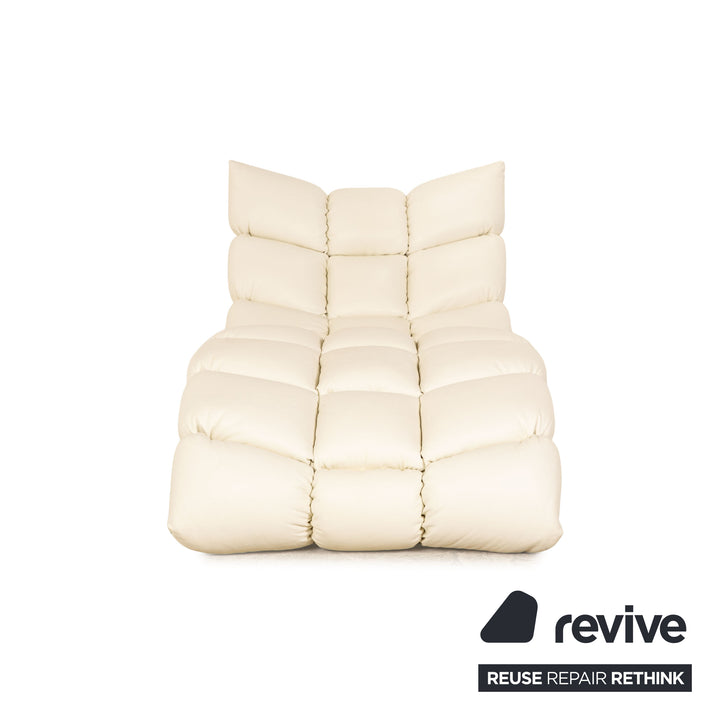 Bretz Cloud 7 Chaise Longue en Cuir Blanc Crème