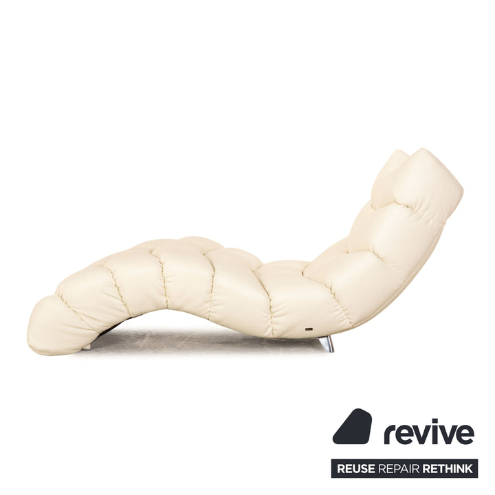 Bretz Cloud 7 Leather Lounger Cream White