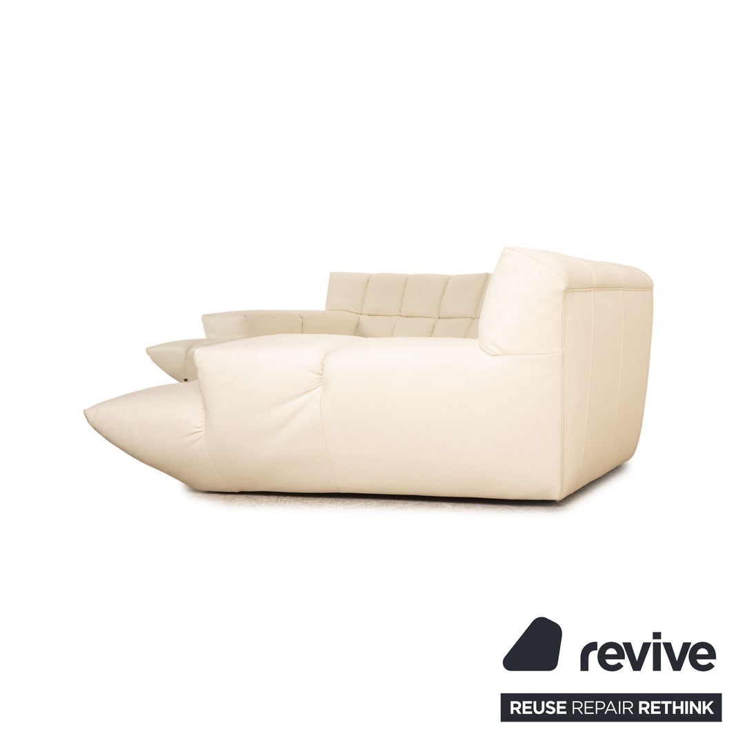 Bretz Cloud 7 Leather Sofa Set Cream White Corner Sofa Coffee Table Lounger Couch