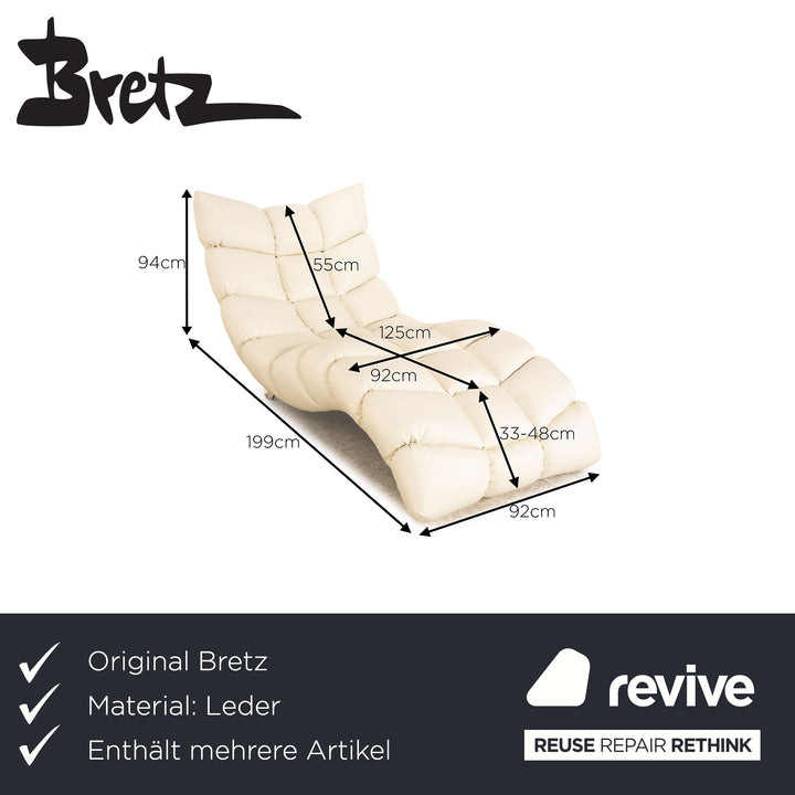 Bretz Cloud 7 Leather Sofa Set Cream White Corner Sofa Coffee Table Lounger Couch