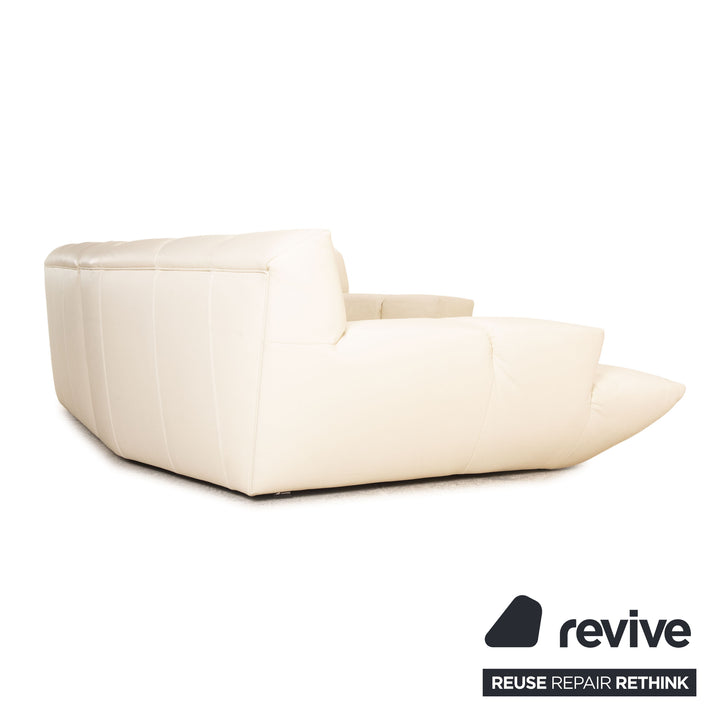 Bretz Cloud 7 Leather Sofa Set Cream White Corner Sofa Coffee Table Lounger Couch