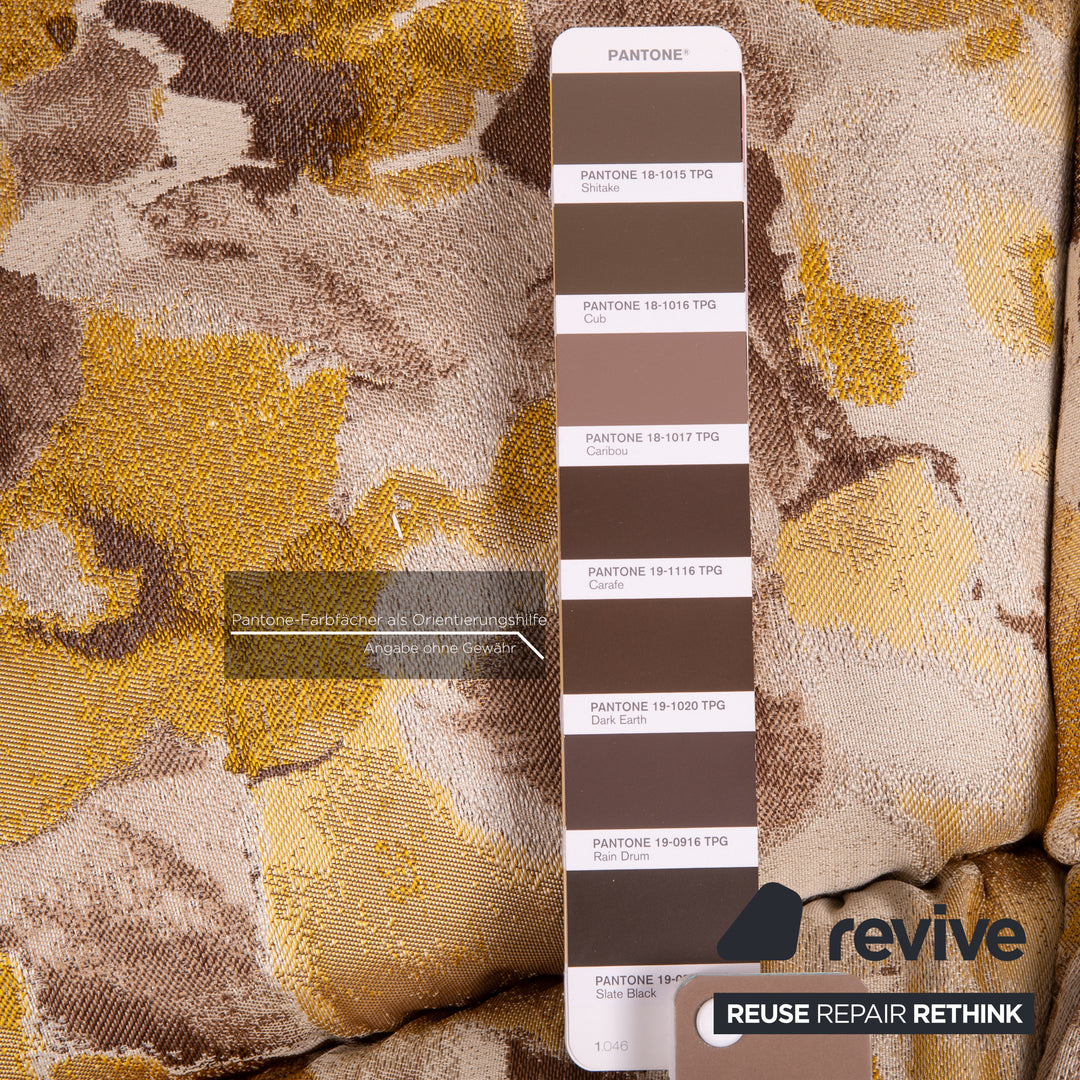 Canapé d'angle en tissu velours Bretz Cloud 7 jaune or marron canapé modulable