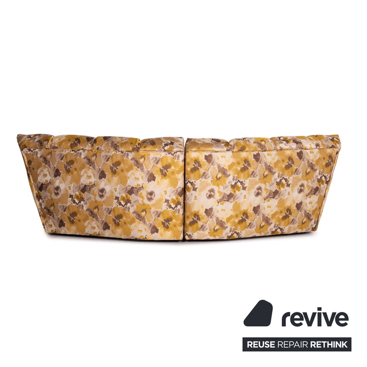 Canapé d'angle en tissu velours Bretz Cloud 7 jaune or marron canapé modulable