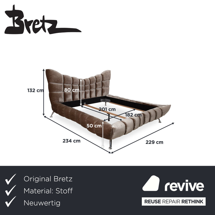 Bretz Cloud 7 Stoff Bett Silber Grau