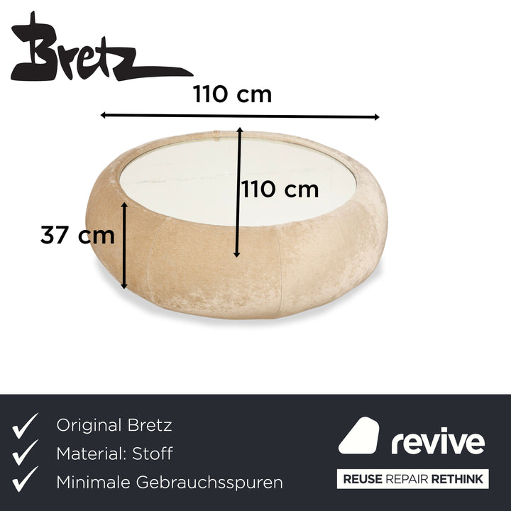 Table basse en tissu Bretz Cloud 7 beige crème