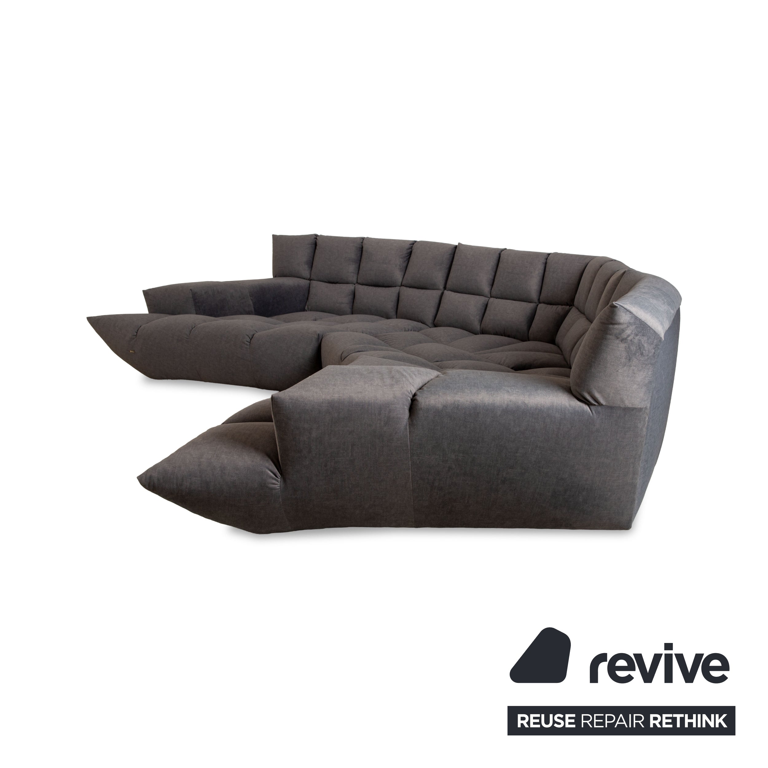 Bretz Cloud 7 Stoff Ecksofa Grau Metallic Neubezug Sofa Couch