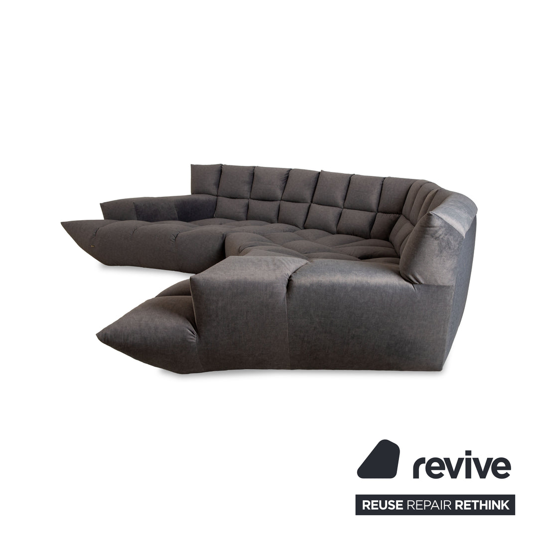 Bretz Cloud 7 Stoff Ecksofa Grau Metallic Neubezug Sofa Couch