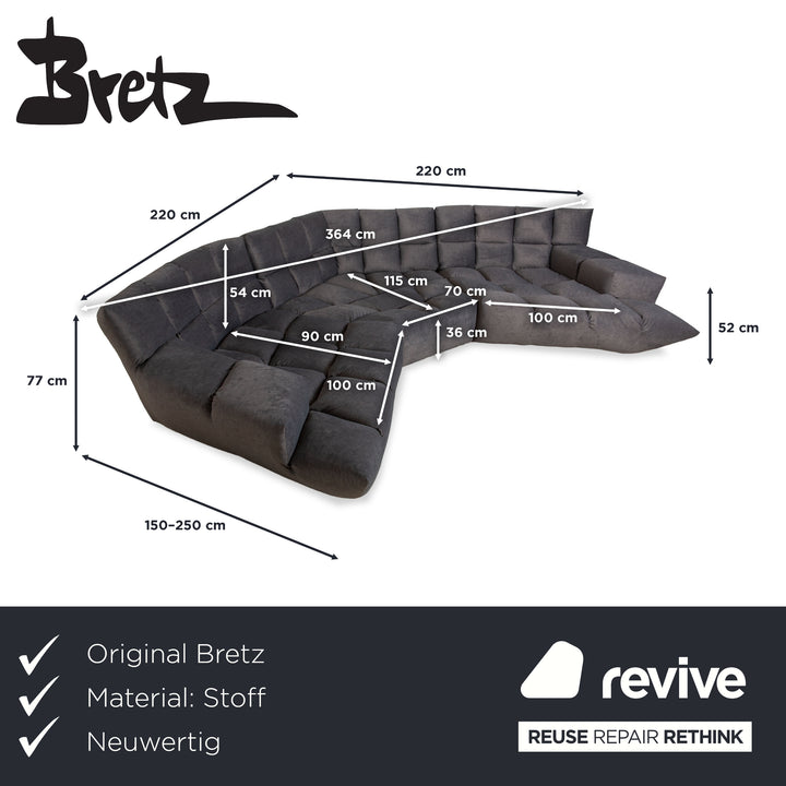 Bretz Cloud 7 Stoff Ecksofa Grau Metallic Neubezug Sofa Couch