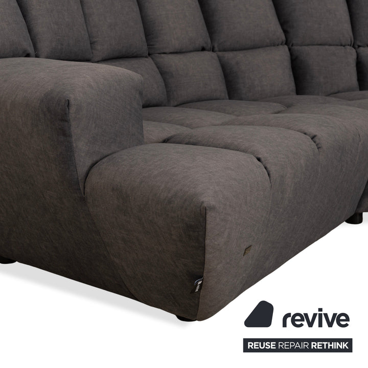 Bretz Cloud 7 Stoff Ecksofa Grau Metallic Neubezug Sofa Couch