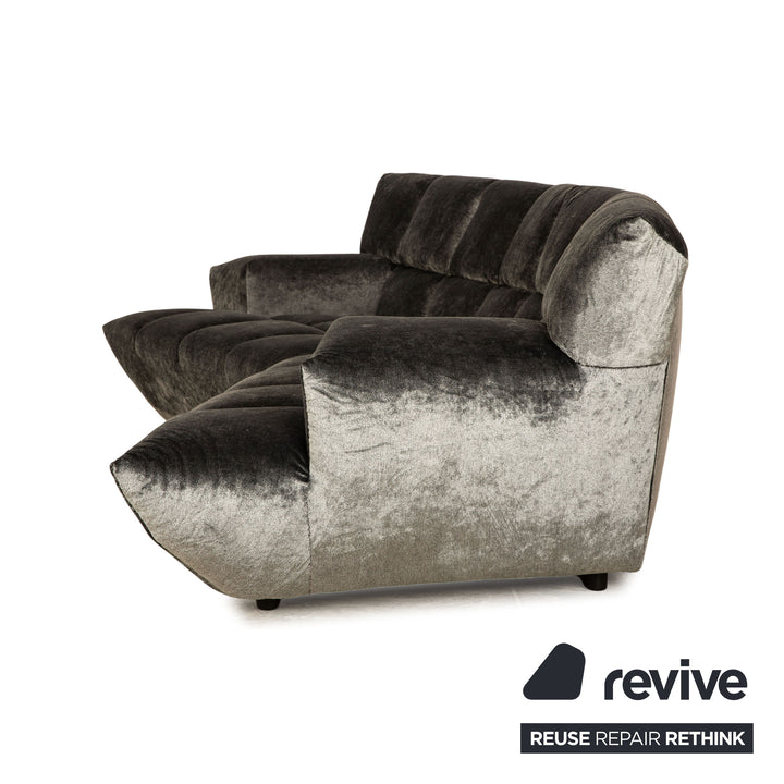 Bretz Cloud 7 fabric corner sofa grey silver sofa couch - F154, cover 66 2085 silver shimmer