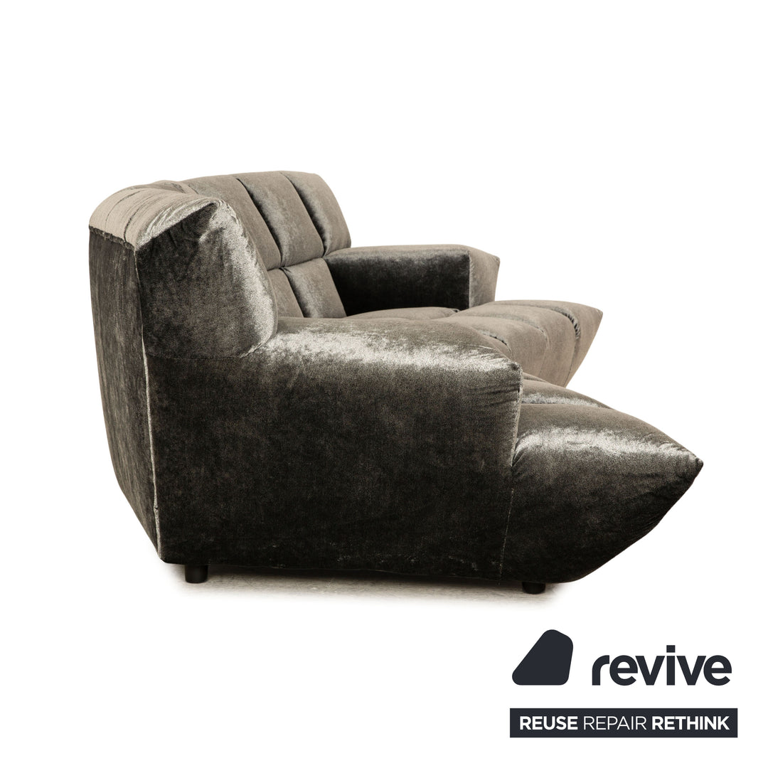 Bretz Cloud 7 fabric corner sofa grey silver sofa couch - F154, cover 66 2085 silver shimmer