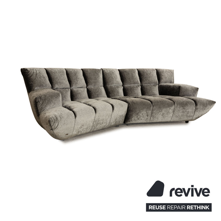 Bretz Cloud 7 fabric corner sofa grey silver sofa couch - F154, cover 66 2085 silver shimmer