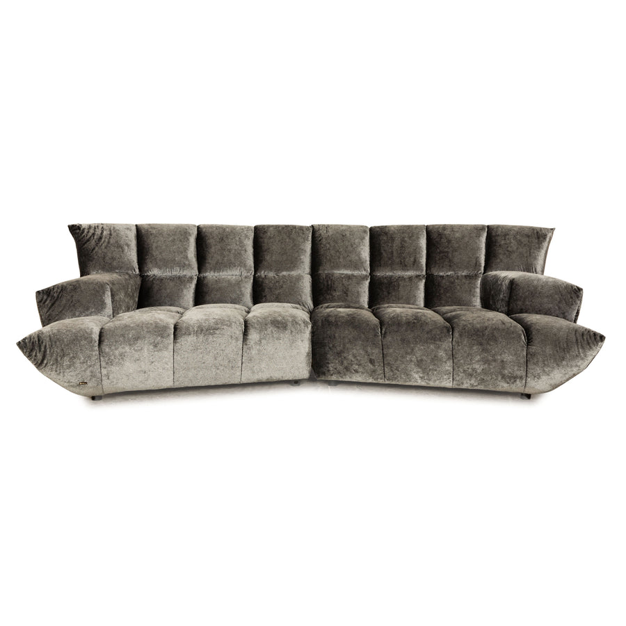 Bretz Cloud 7 Fabric Corner Sofa Gray Silver Sofa Couch