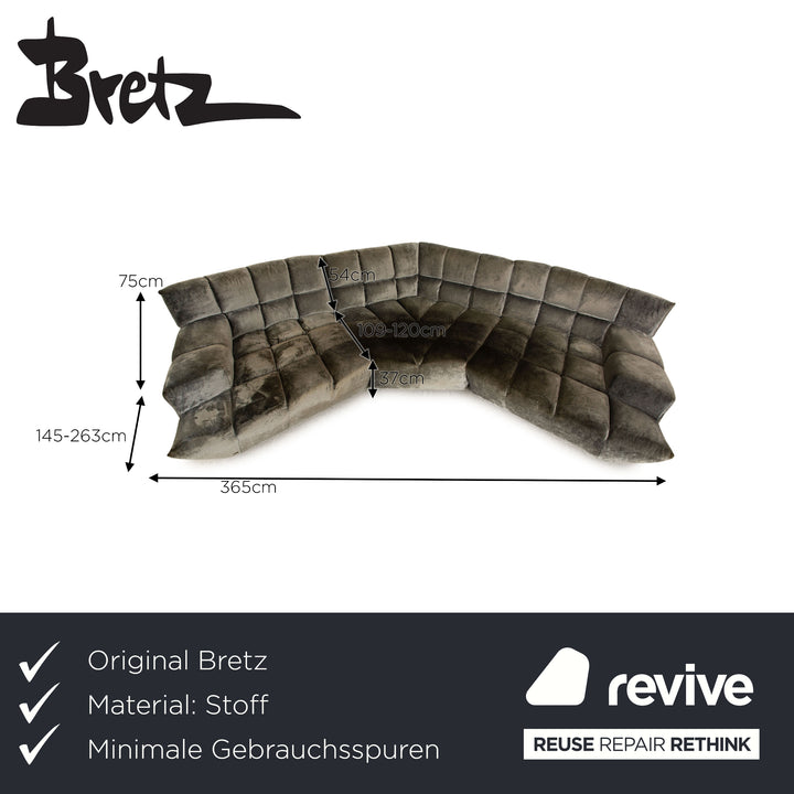 Bretz Cloud 7 Fabric Corner Sofa Gray Sofa Couch