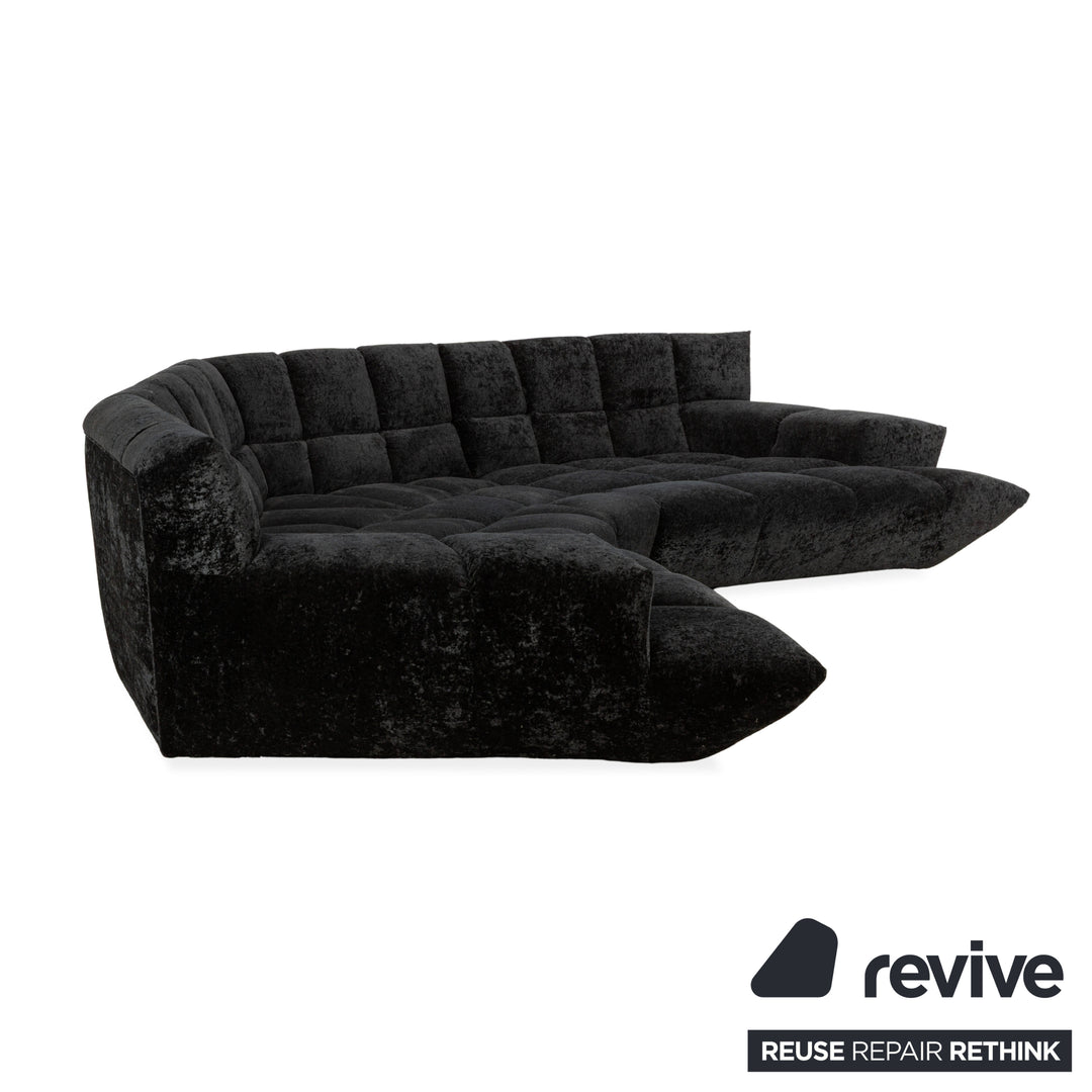 Bretz Cloud 7 Stoff Ecksofa Schwarz	Sofa Couch Samt
