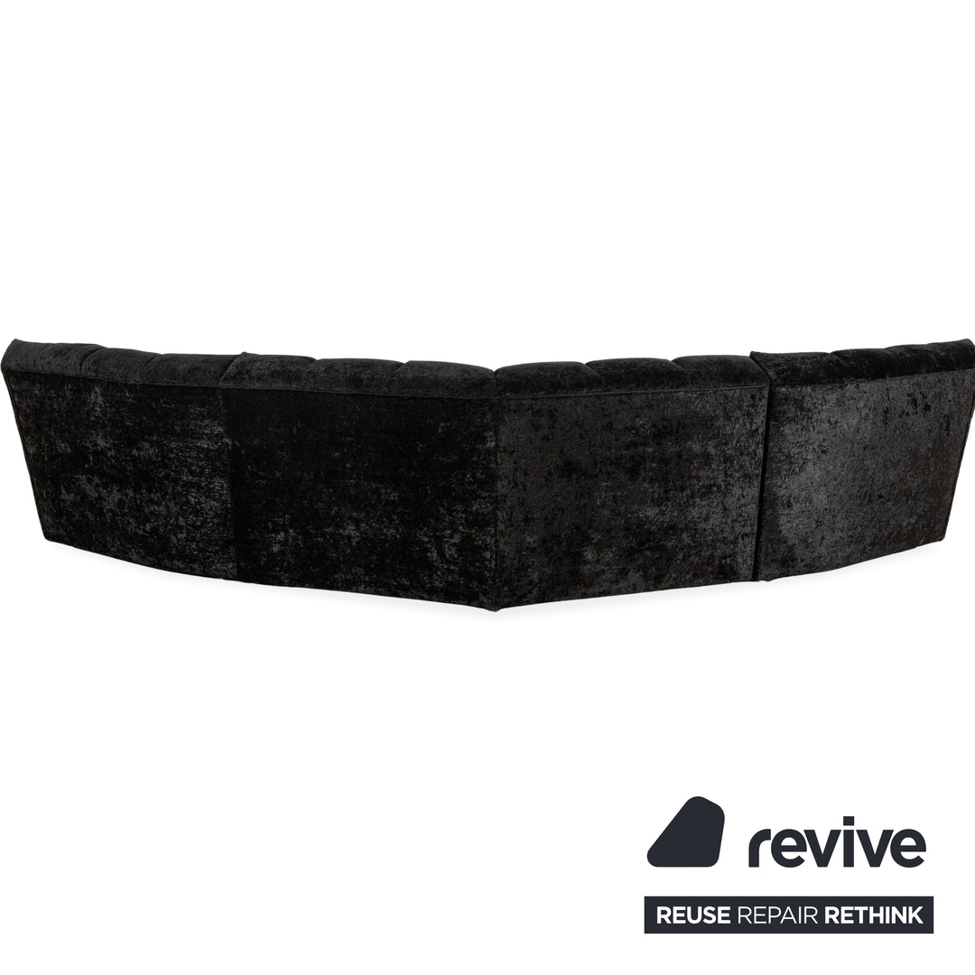 Bretz Cloud 7 Stoff Ecksofa Schwarz	Sofa Couch Samt