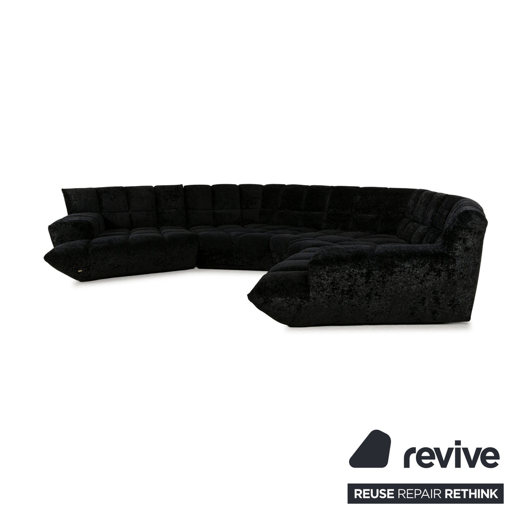 Bretz Cloud 7 Fabric Corner Sofa Black Sofa Couch Velvet