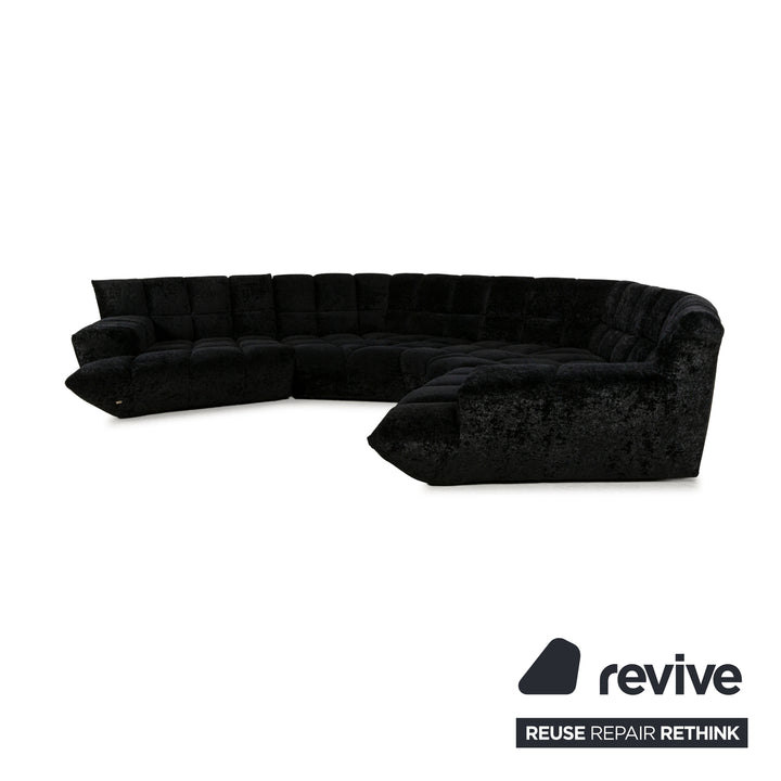 Bretz Cloud 7 Fabric Corner Sofa Black Sofa Couch Velvet