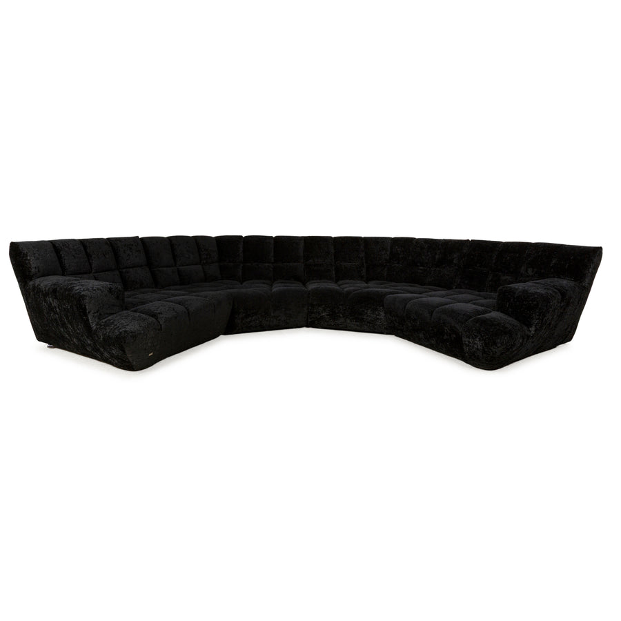 Bretz Cloud 7 Stoff Ecksofa Schwarz	Sofa Couch Samt