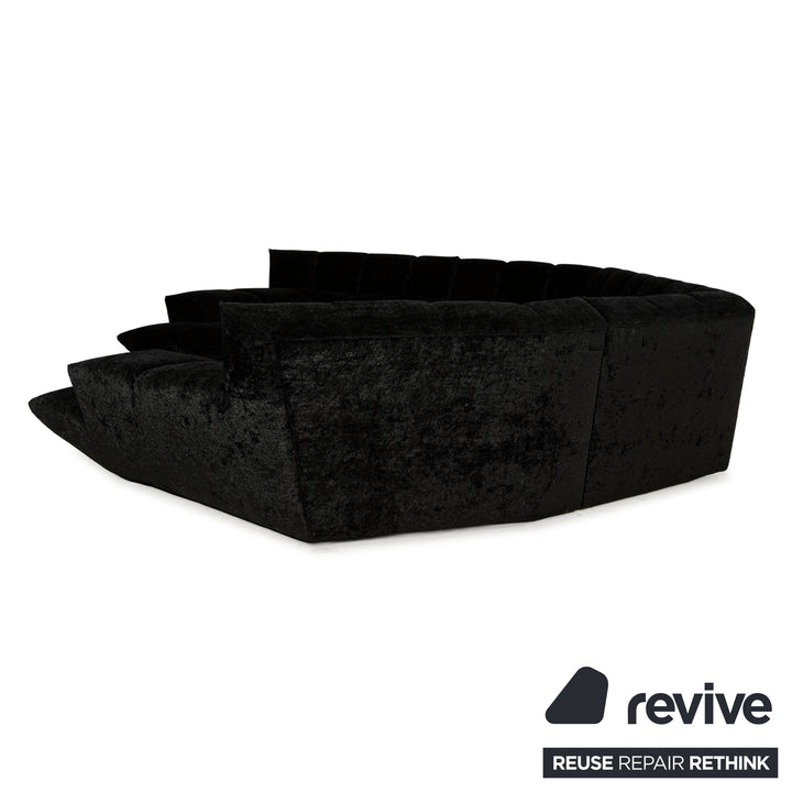 Bretz Cloud 7 Fabric Corner Sofa Black Sofa Couch Velvet