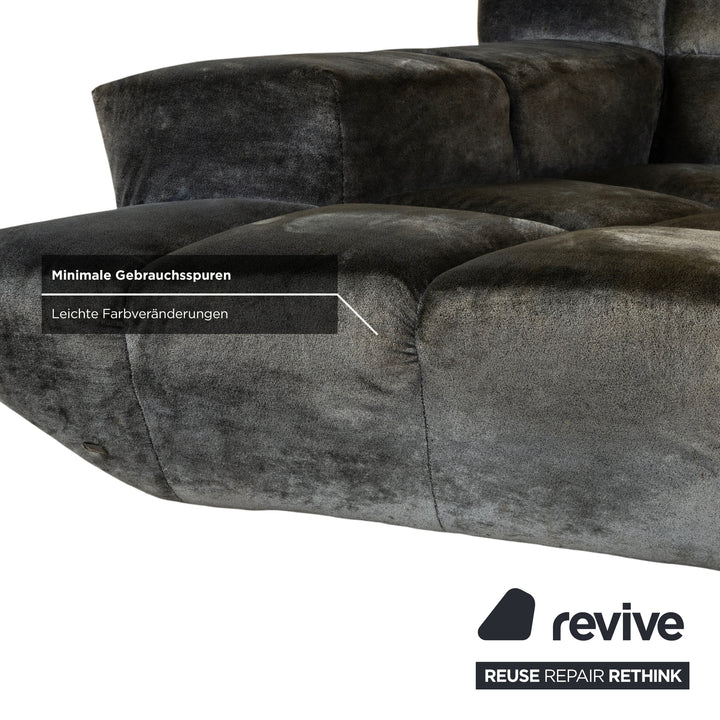 Bretz Cloud 7 Stoff Ecksofa Silber Grau Anthrazit Silberschimmer Sofa Couch