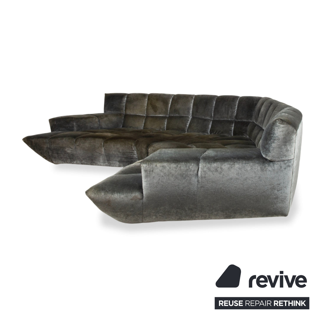 Bretz Cloud 7 Stoff Ecksofa Silber Grau Anthrazit Silberschimmer Sofa Couch