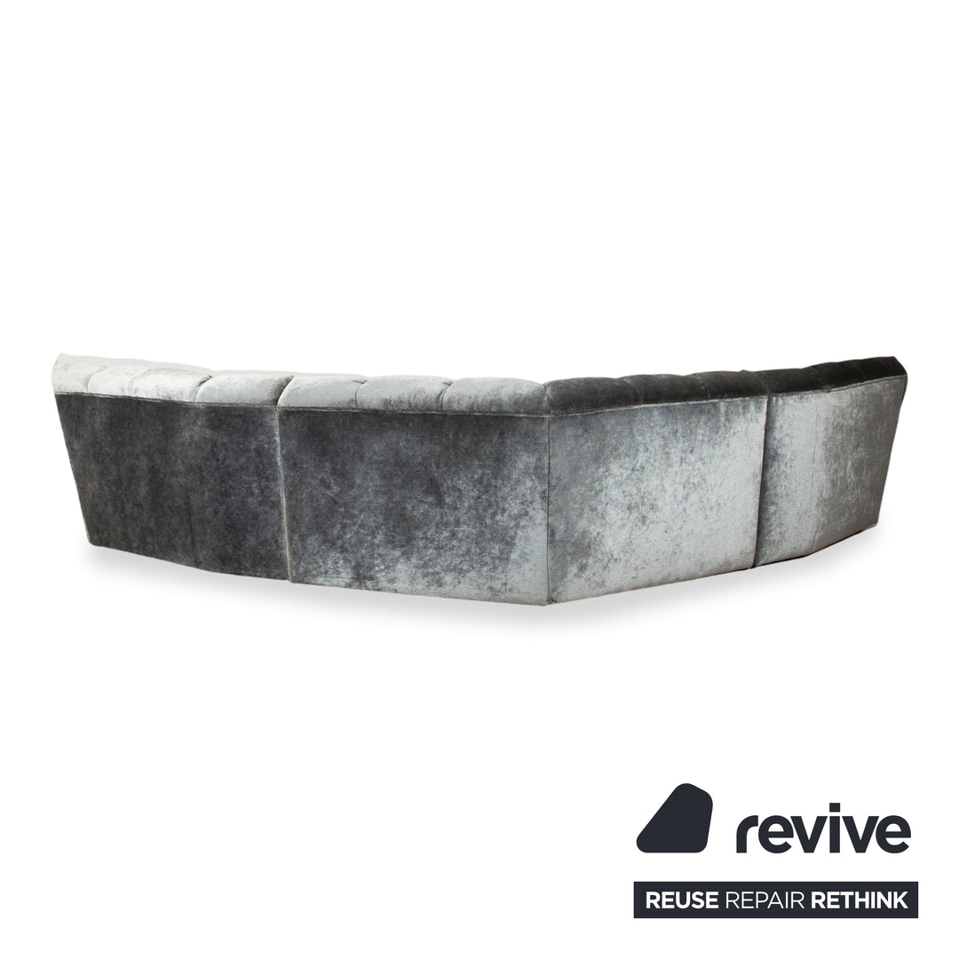 Bretz Cloud 7 Stoff Ecksofa Silber Grau Anthrazit Silberschimmer Sofa Couch