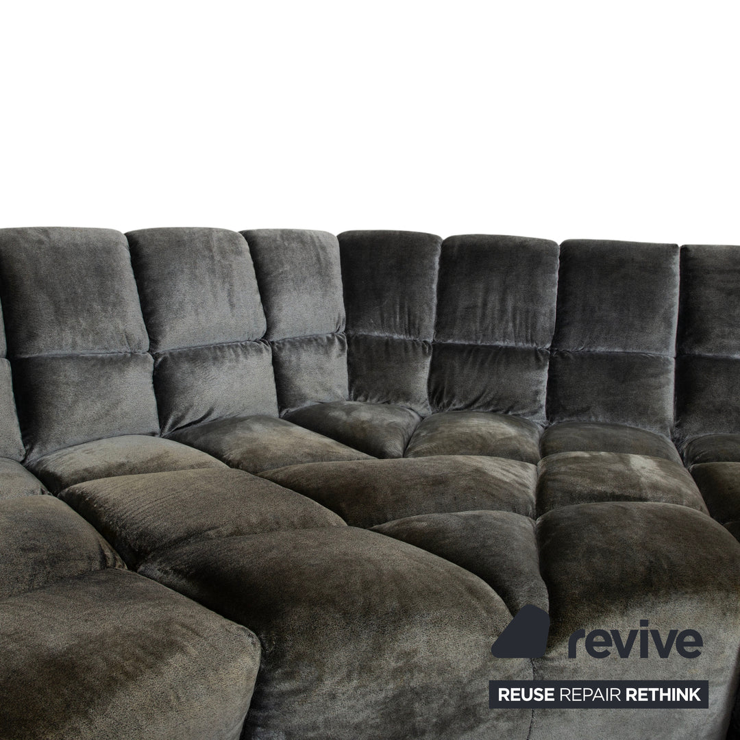 Bretz Cloud 7 Stoff Ecksofa Silber Grau Anthrazit Silberschimmer Sofa Couch