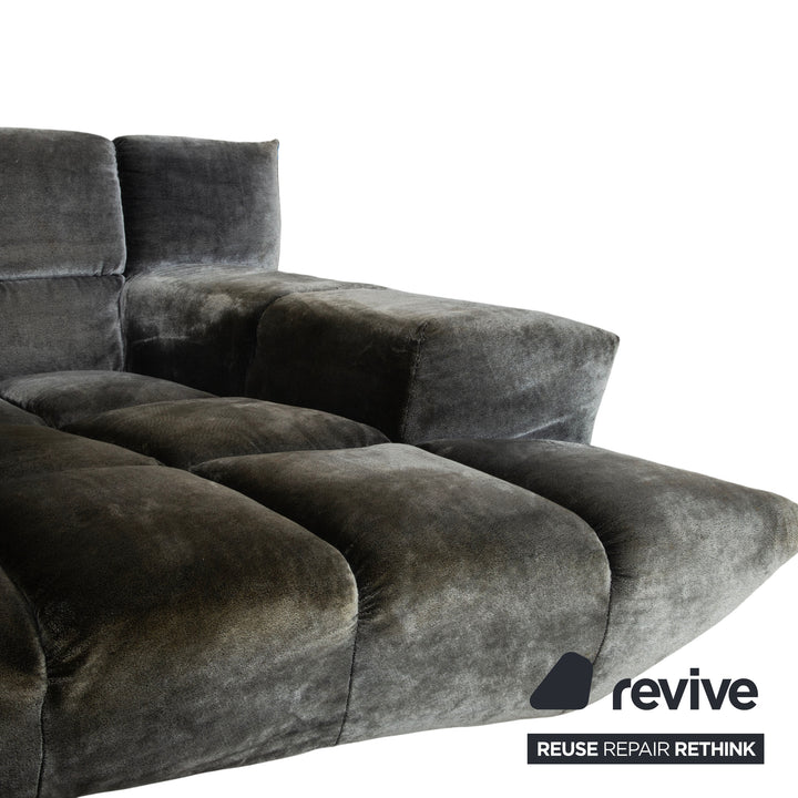 Bretz Cloud 7 Stoff Ecksofa Silber Grau Anthrazit Silberschimmer Sofa Couch