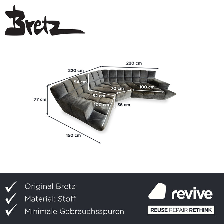 Bretz Cloud 7 Stoff Ecksofa Silber Grau Anthrazit Silberschimmer Sofa Couch