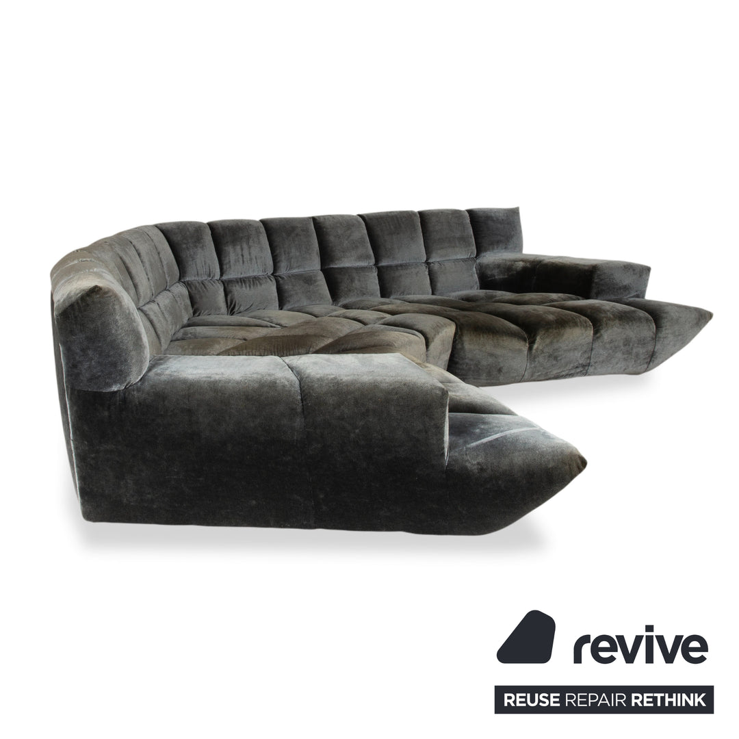 Bretz Cloud 7 Stoff Ecksofa Silber Grau Anthrazit Silberschimmer Sofa Couch