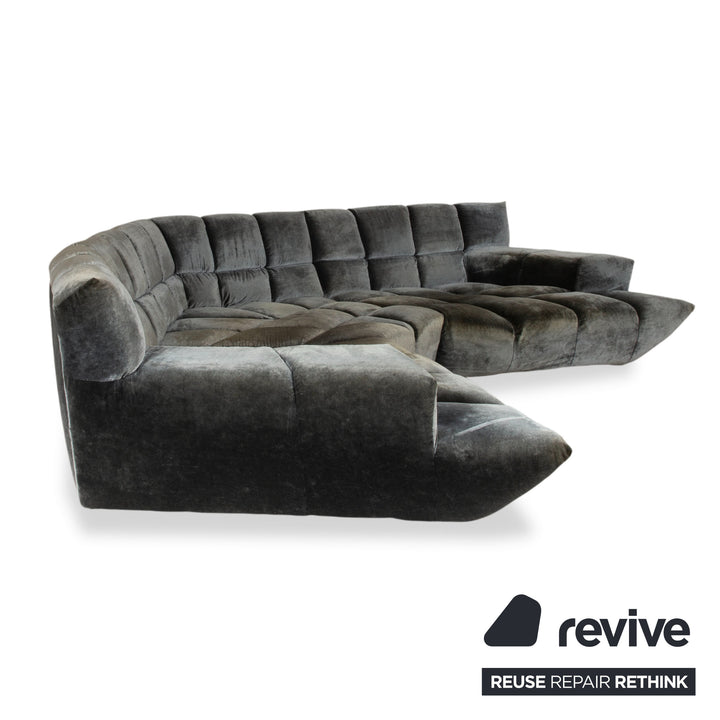 Bretz Cloud 7 Stoff Ecksofa Silber Grau Anthrazit Silberschimmer Sofa Couch