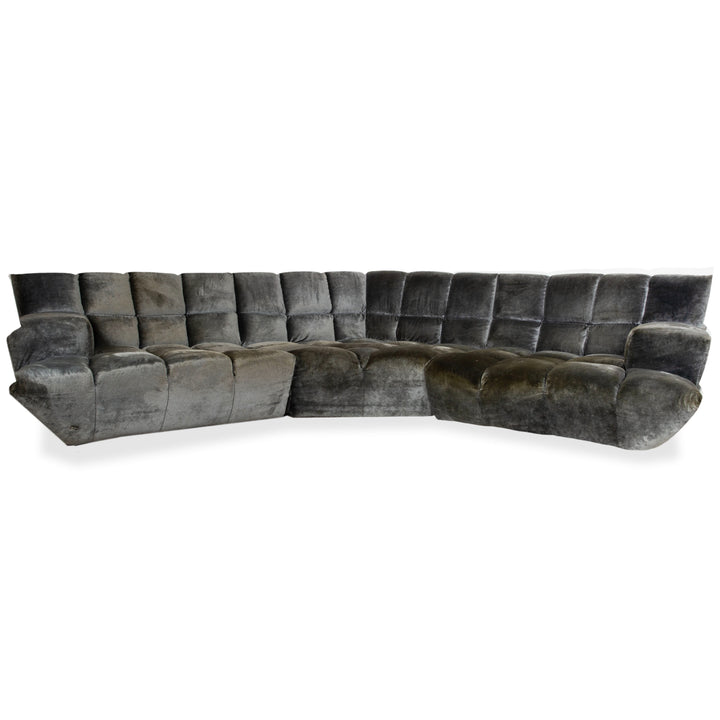 Bretz Cloud 7 Stoff Ecksofa Silber Grau Anthrazit Silberschimmer Sofa Couch
