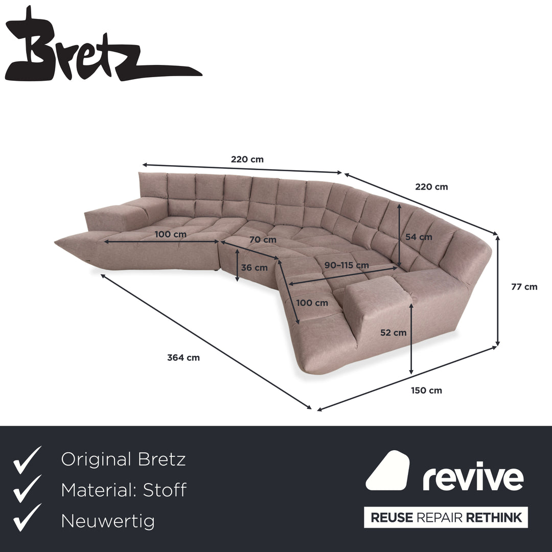 Réfection du canapé d'angle Bretz Cloud 7 en tissu gris beige