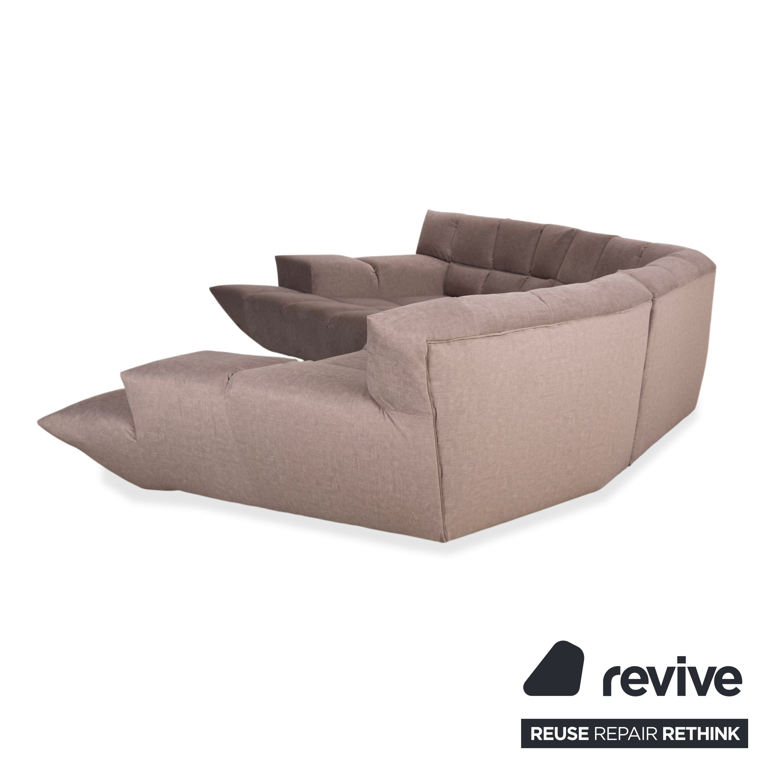 Réfection du canapé d'angle Bretz Cloud 7 en tissu gris beige