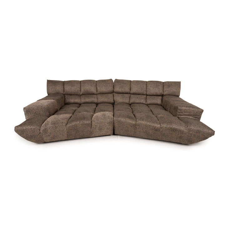 Canapé Bretz Cloud 7 en tissu marron, quatre places, retapissé