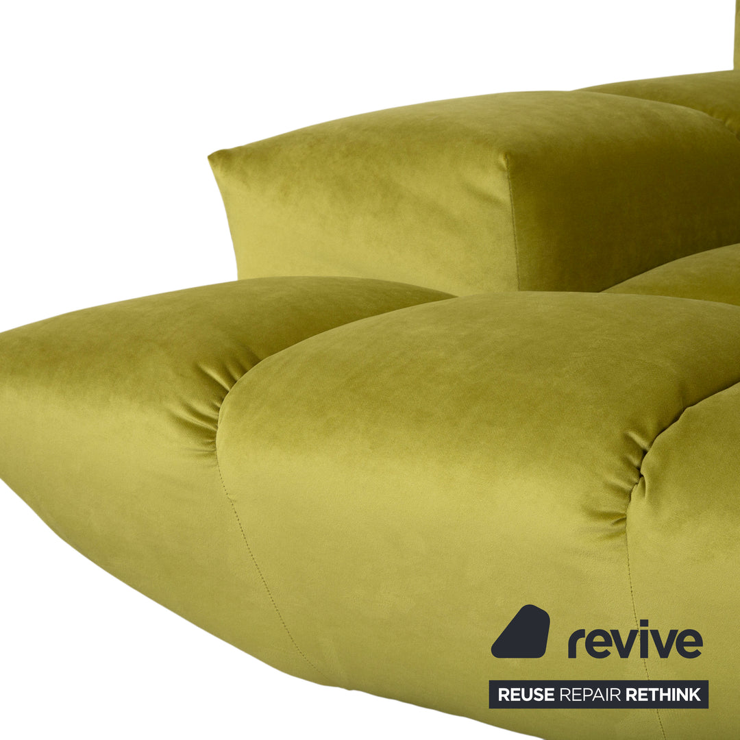 Bretz Cloud 7 Stoff Sofa Couch Viersitzer Grün Gelb Limette Neubezug MELIA FR 831 (Konfiguration: Uli Ure)