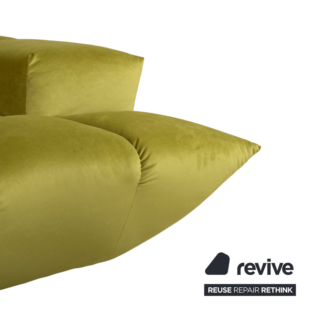 Bretz Cloud 7 Stoff Sofa Couch Viersitzer Grün Gelb Limette Neubezug MELIA FR 831 (Konfiguration: Uli Ure)