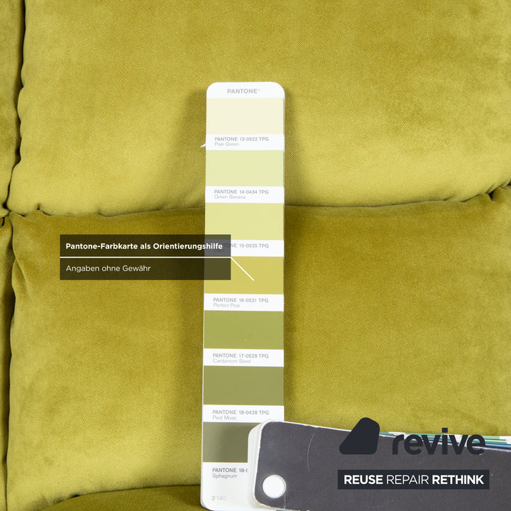 Bretz Cloud 7 Stoff Sofa Couch Viersitzer Grün Gelb Limette Neubezug MELIA FR 831 (Konfiguration: Uli Ure)