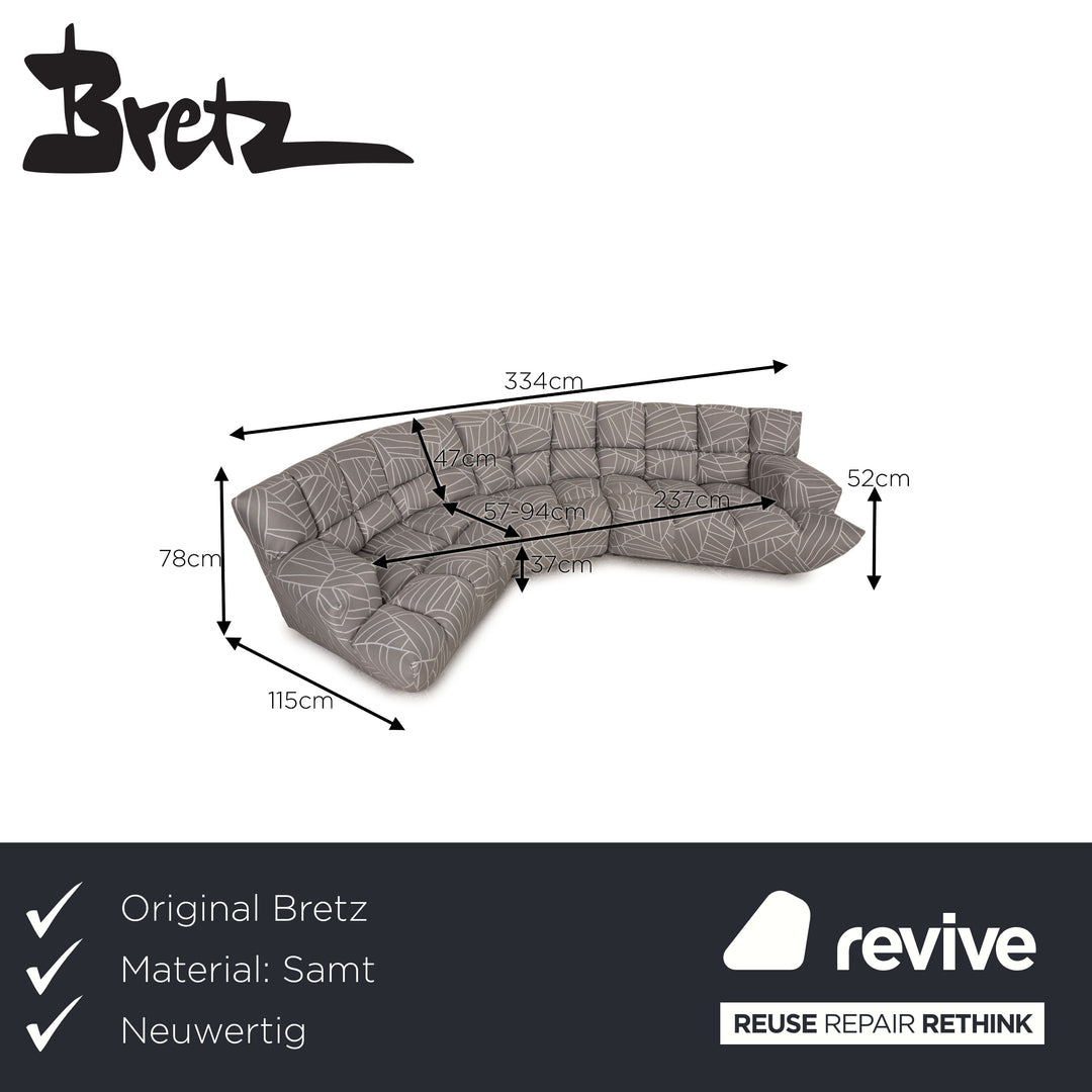 Bretz Cloud 7 Stoff Sofa Grau Couch Ecksofa Neubezug