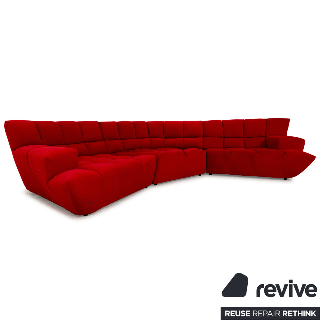 Bretz Cloud 7 Fabric Sofa Red Couch Corner Sofa New Cover
