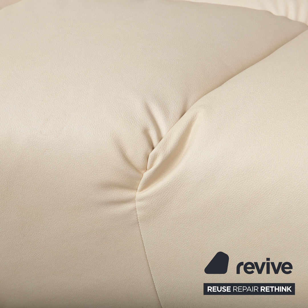 Bretz Cloud 7 canapé d'angle trois places en cuir végétalien beige crème blanc