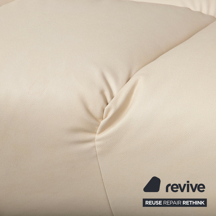 Bretz Cloud 7 canapé d'angle trois places en cuir végétalien beige crème blanc