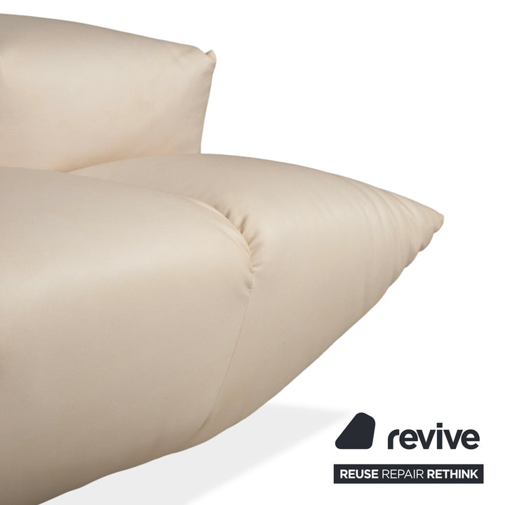 Bretz Cloud 7 canapé d'angle trois places en cuir végétalien beige crème blanc