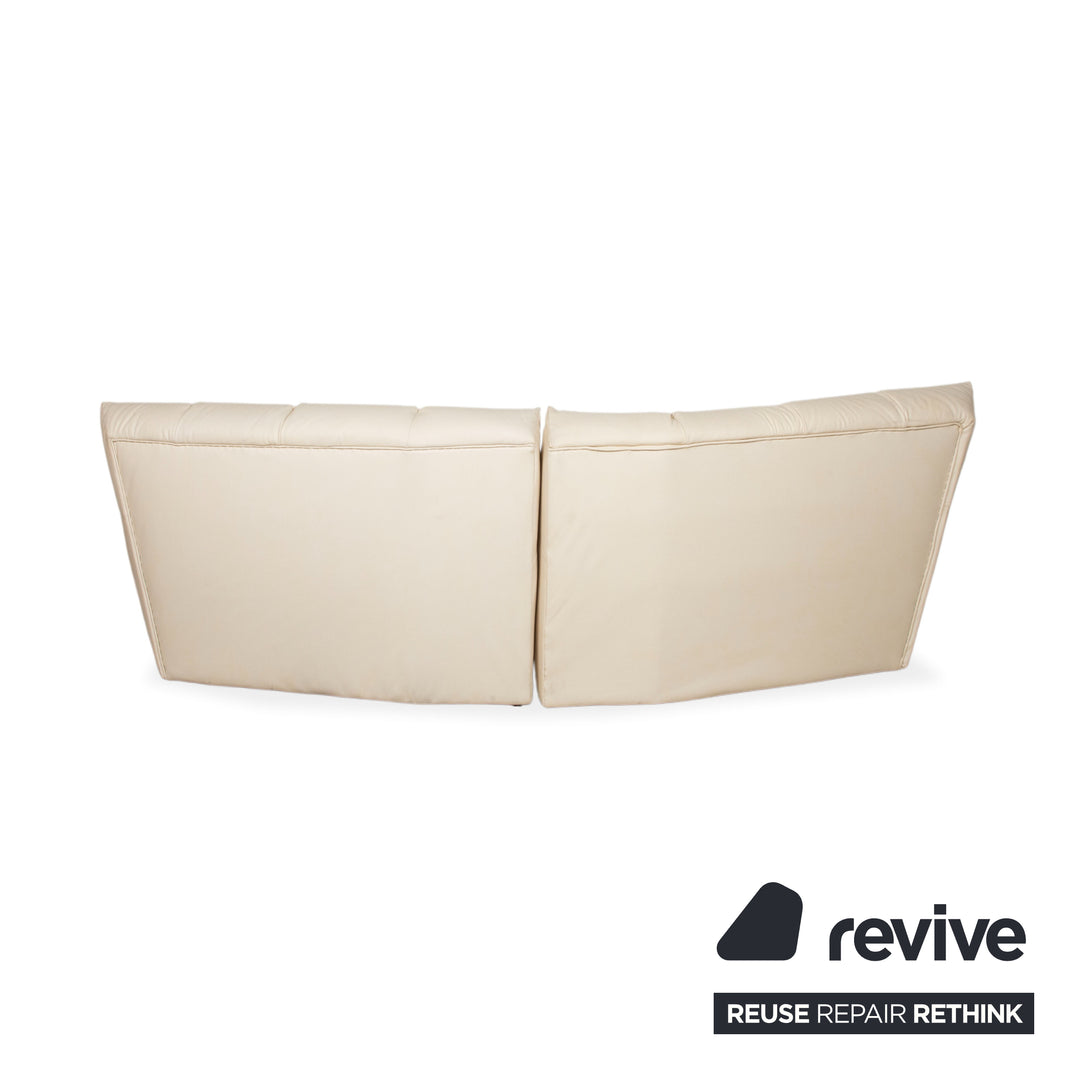 Bretz Cloud 7 canapé d'angle trois places en cuir végétalien beige crème blanc