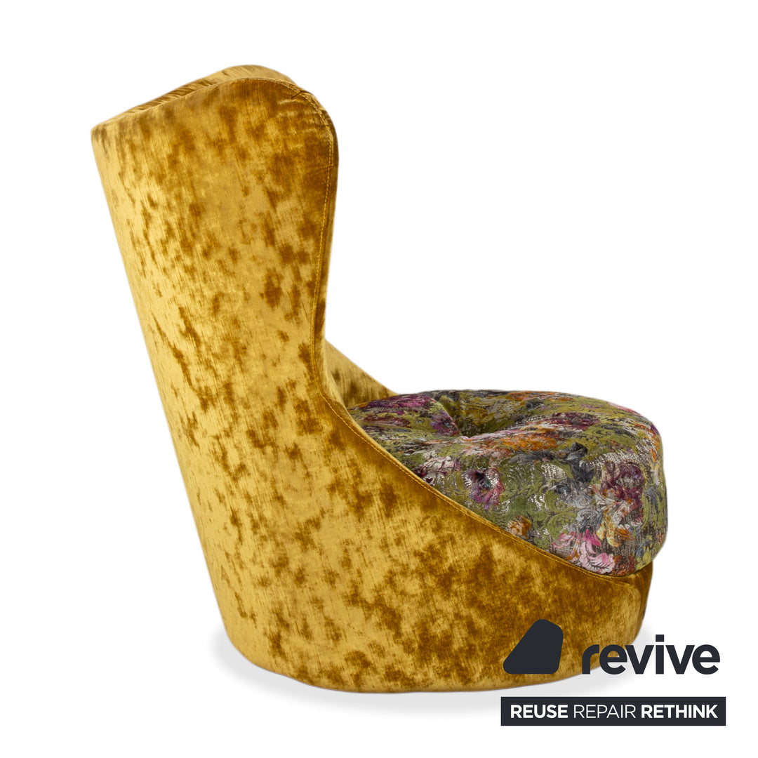 Bretz Cocoa Island Stoff 2x Sessel Gelb Gold Grün Drehbar